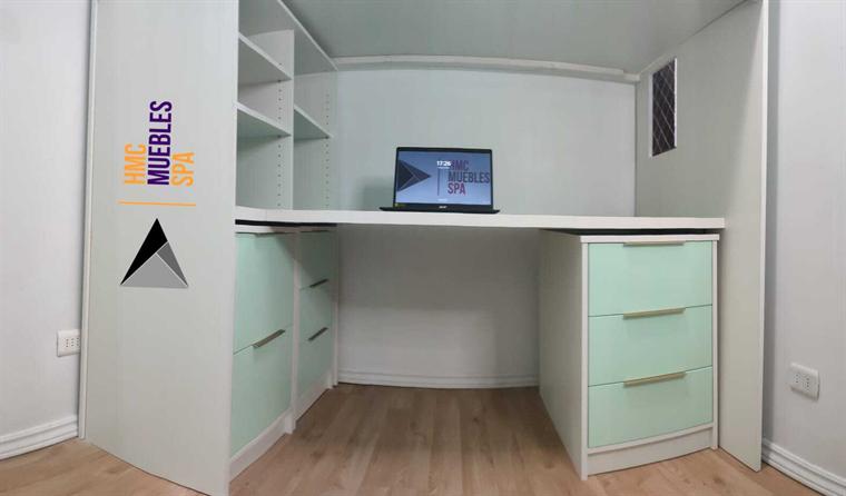 Escritorio integrado a muebles de dormitorio